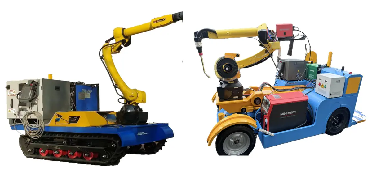 Pásové a zdvižné kolové mobilní svařovací roboty