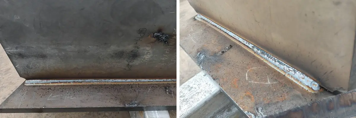 T-rib fillet welds with full penetration